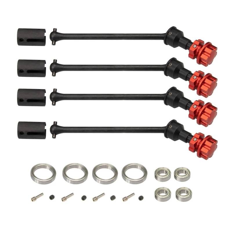 QAWRYV RC Antriebswelle Für Traxxas Für Maxx Für WideMaxx 1/10 8996X Erweiterte Antriebswelle CVD Mit Keilrad Hex Getriebewelle Modifikation RC Auto Upgrade Teile(Red,Size 1) von QAWRYV