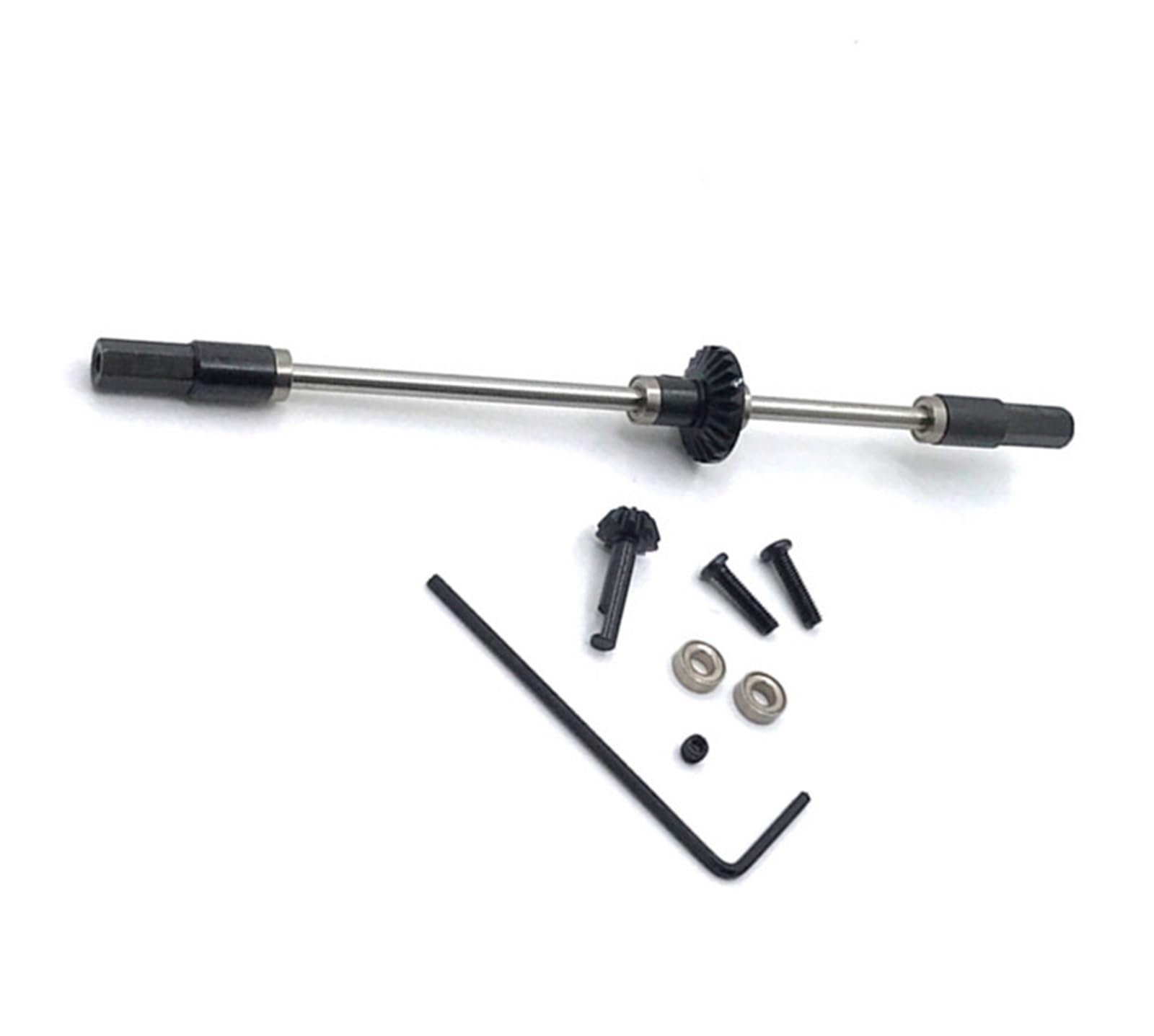 QAWRYV RC Antriebswelle Für WPL C14 C24 C34 C44 B14 B24 B16 B36 D12 Ersatzmetall-Vorder-/Mittler-/Hinterachse, Zahnrad-Antriebswelle, Übertragungswelle, RC-Auto-Upgrade-Teile(Rear) von QAWRYV