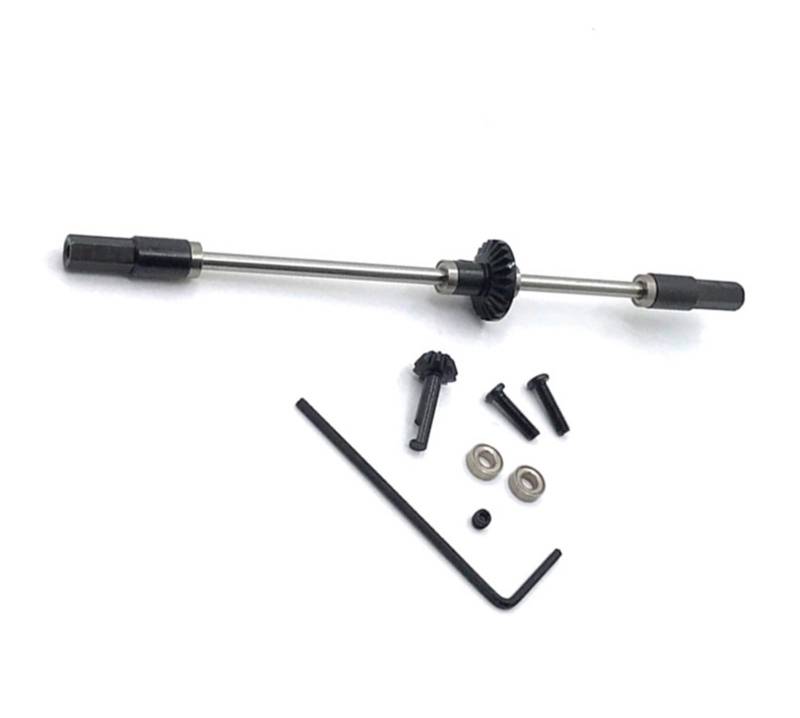 QAWRYV RC Antriebswelle Für WPL C14 C24 C34 C44 B14 B24 B16 B36 D12 Ersatzmetall-Vorder-/Mittler-/Hinterachse, Zahnrad-Antriebswelle, Übertragungswelle, RC-Auto-Upgrade-Teile(Rear) von QAWRYV