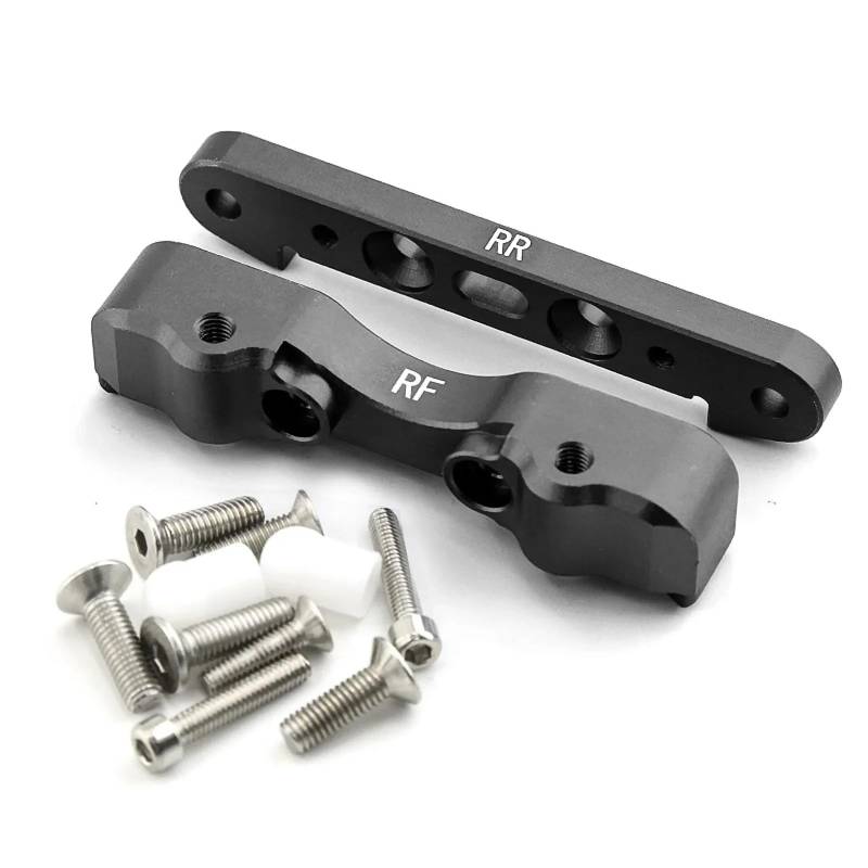 QAWRYV RC Upgrade Zubehör Für Arrma 1/5 Für Kraton Für Outcast 8S RC-Car Metall Vorder- Und Hinterradaufhängung Unterer Querlenker Upgrade-Teile Zubehör(Black,2pcs Rear) von QAWRYV