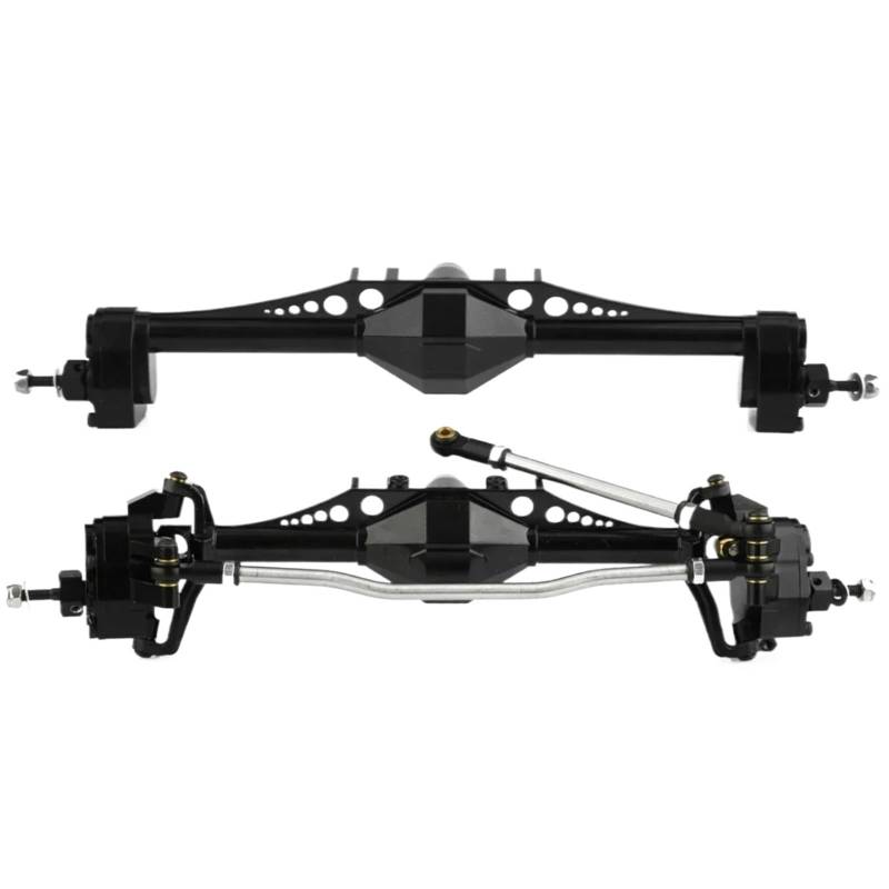 QAWRYV RC Upgrade Zubehör Für Axial Für Capra UTB10 1,9 Für UTB 1/10 2 Stücke Metall Vorne Und Hinten Portal Achse RC Crawler Auto Upgrade Teile Geändert Zubehör(Black) von QAWRYV