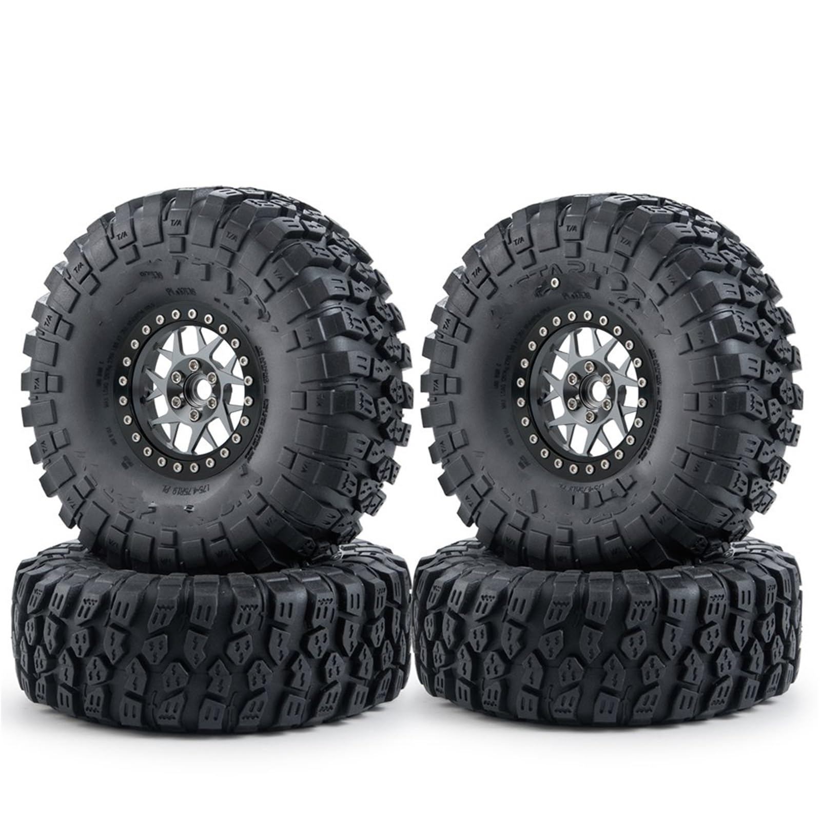 QAWRYV RC Upgrade Zubehör Für Axial Für SCX10 Für TRX-4 1/10 RC Crawler Auto Upgrade Teile 1,9 Zoll Metall Beadlock Rad Felgen Naben 120mm Gummi Reifen Modifikation Zubehör(Set 3) von QAWRYV