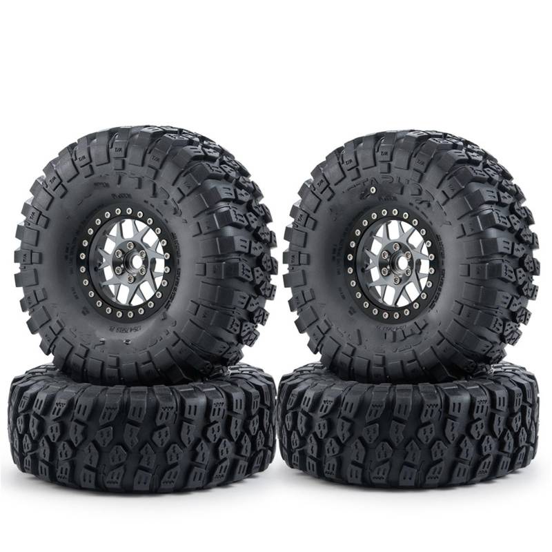 QAWRYV RC Upgrade Zubehör Für Axial Für SCX10 Für TRX-4 1/10 RC Crawler Auto Upgrade Teile 1,9 Zoll Metall Beadlock Rad Felgen Naben 120mm Gummi Reifen Modifikation Zubehör(Set 3) von QAWRYV