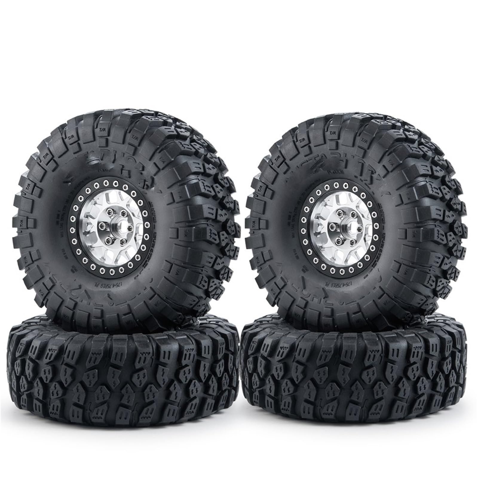QAWRYV RC Upgrade Zubehör Für Axial Für SCX10 Für TRX-4 1/10 RC Crawler Auto Upgrade Teile 1,9 Zoll Metall Beadlock Rad Felgen Naben 120mm Gummi Reifen Modifikation Zubehör(Set 4) von QAWRYV