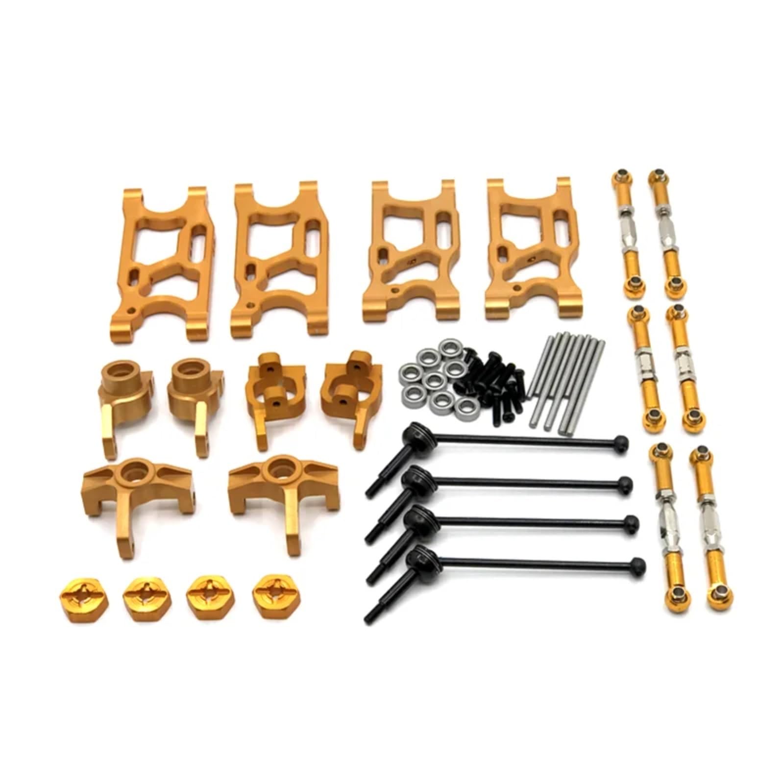 QAWRYV RC Upgrade Zubehör Für LC Für Racing 1/14 Für WLtoys 1/14 144010 144001 144002 1/12 124016 124017 124018 124019 Metall Antriebswelle Set RC Auto Upgrade Teile(Yellow) von QAWRYV