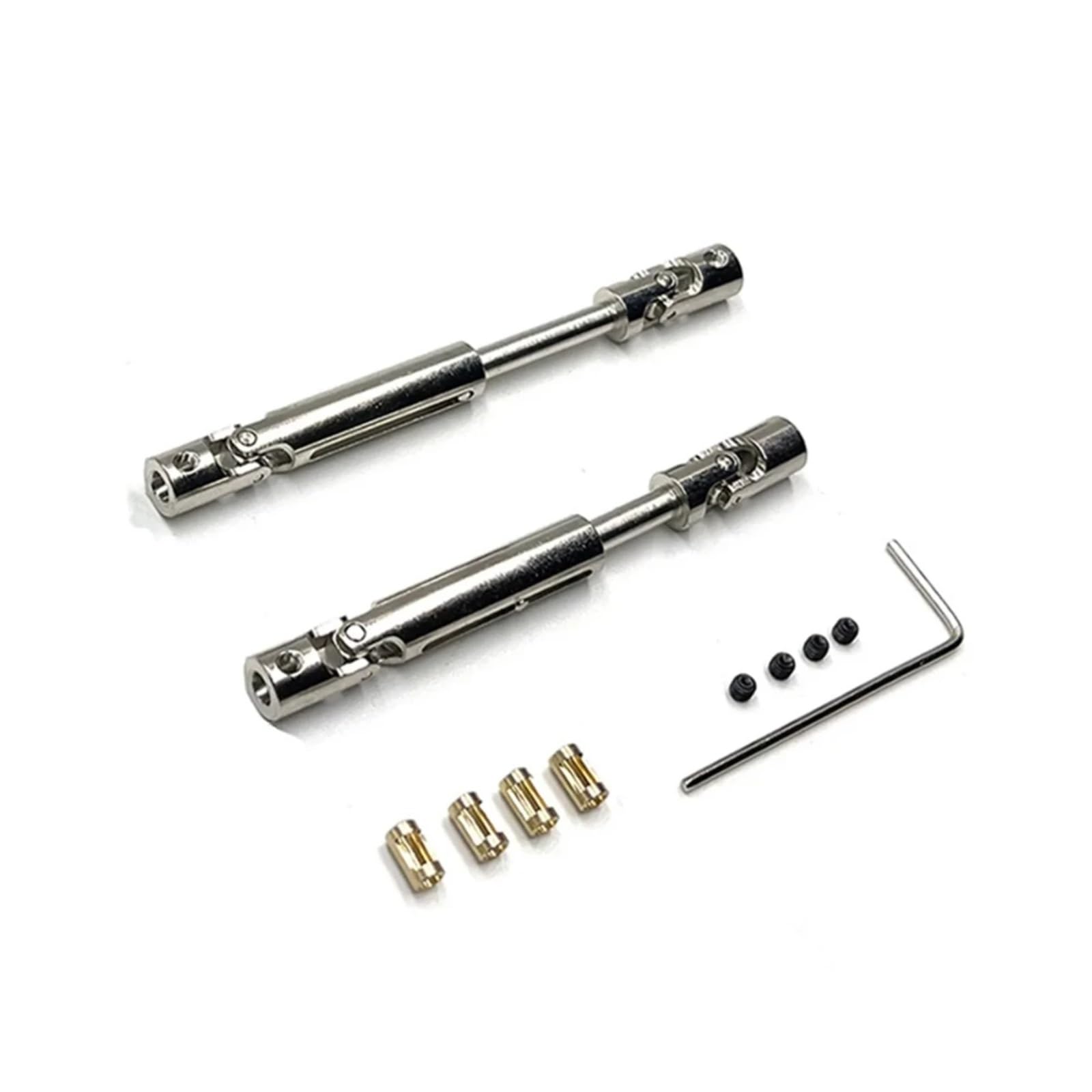 QAWRYV RC Upgrade Zubehör Für MN78 Für MN-78 Für MN82 LC79 1/12 Metall Antriebswelle CVD Antriebswelle Mit 3 Mm Bis 4 Mm Welle Hülse RC Auto Upgrade Teile Zubehör(Silver) von QAWRYV