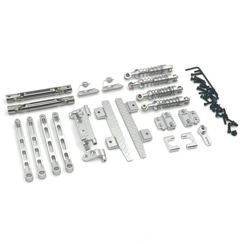 QAWRYV RC Upgrade Zubehör Für MN82 1/12 Metall Für Chassis -Linkstange Zugstabhalterung Stoßdämpfer -Seitenpedalantriebswelle Servo Arm RC -Auto -Upgrade Teile(Silver) von QAWRYV