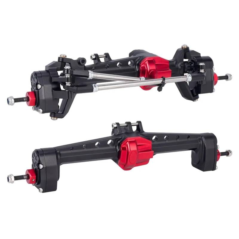QAWRYV RC Upgrade Zubehör Für SCX10 III 1/10 Für AR45P -Offset -Portalachse Mit Konstanter Geschwindigkeitsantrieb Zwei Servo -Mount- Und Lenkstab Für RC -Crawler -Autoteile(Black,Set) von QAWRYV