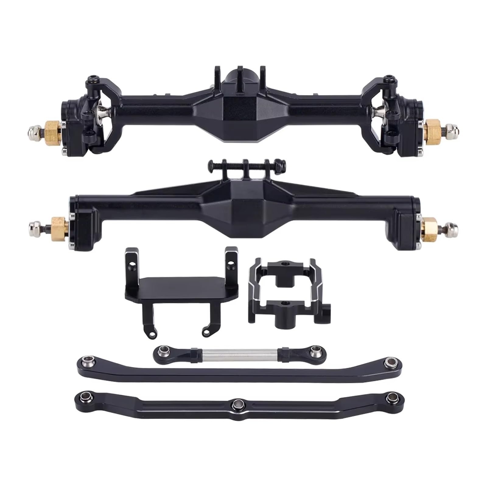 QAWRYV RC Upgrade Zubehör Für TRX4M 1/18 Achse RC Crawler -Upgrade -Teile +10 Mm CNC -Portalachse Mit Lay Down Servo Mount Links Modifikation RC -Autozubehör(Black) von QAWRYV