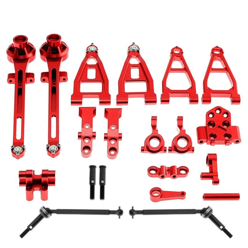QAWRYV RC Upgrade Zubehör Für Tamiya Für BBX BB01 BB-01 1/10 RC Auto Metallzubehörsatz Vorderer Und Hinterer Arm Aufrechter Stoßdämpferturm Antriebswellensatz Upgrade-Teile(Red) von QAWRYV