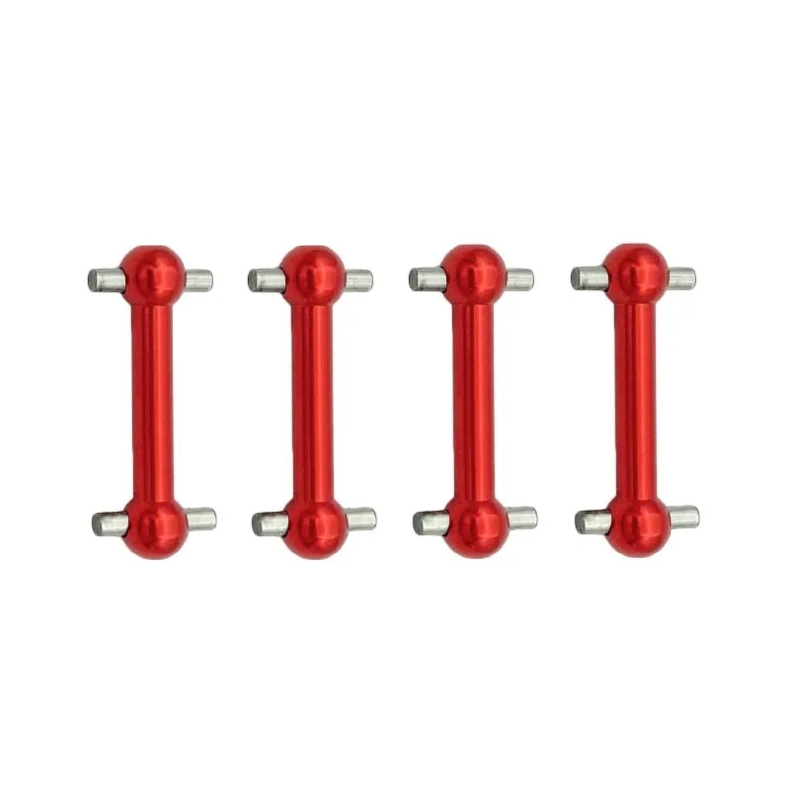 QAWRYV RC Upgrade Zubehör Für Tamiya Für TT01 Für TT02 TT01D TT01E TA04 1/10 4 Stücke Metall Antriebswelle Antriebswelle CVD Dogbone RC Auto Upgrades Teile Modifiziertes Zubehör(Red) von QAWRYV
