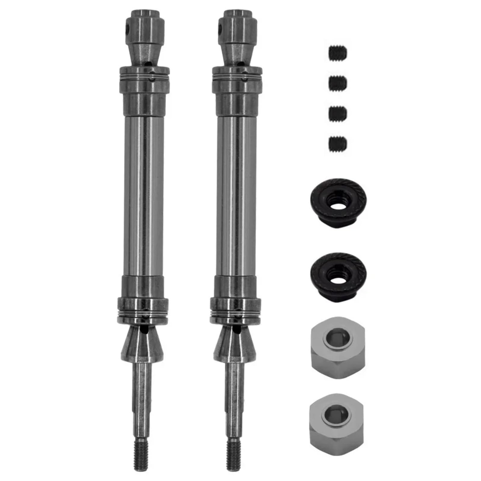 QAWRYV RC Upgrade Zubehör Für Traxxas Für Slash 2WD Für VXL 4X4 Für Hoss Für Stampede 1/10 2Pcs Stahl Hinten Antriebswelle Antriebswelle CVD 6852R RC Auto Upgrade Teile(Grey) von QAWRYV