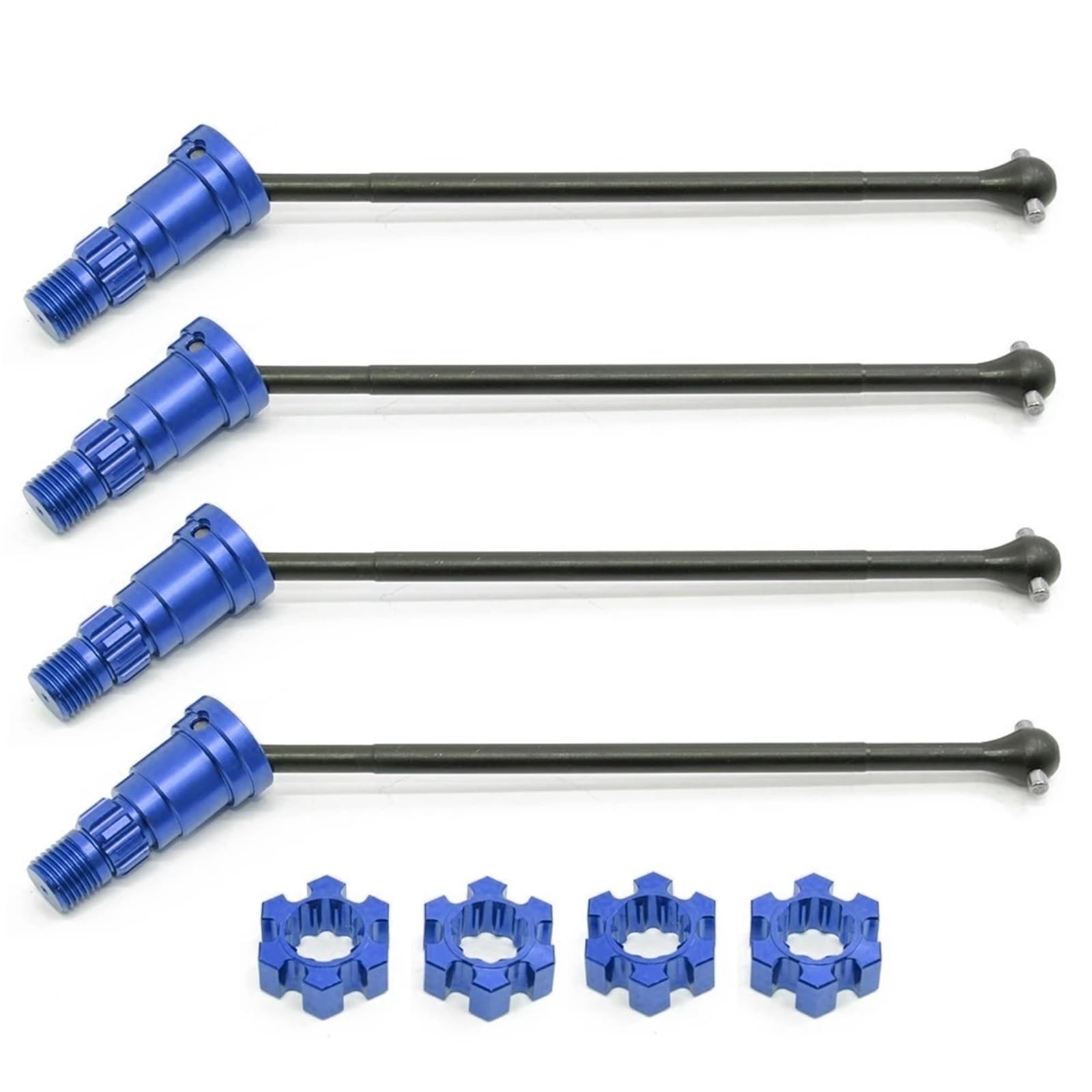 QAWRYV RC Upgrade Zubehör Für Traxxas Für X-Maxx 6S 8S 1/5 Für Monster Truck 2/4 Stücke Metall Vordere Und Hintere Antriebswelle CVD RC Auto Upgrades Teile Zubehör(Blue,4pcs) von QAWRYV
