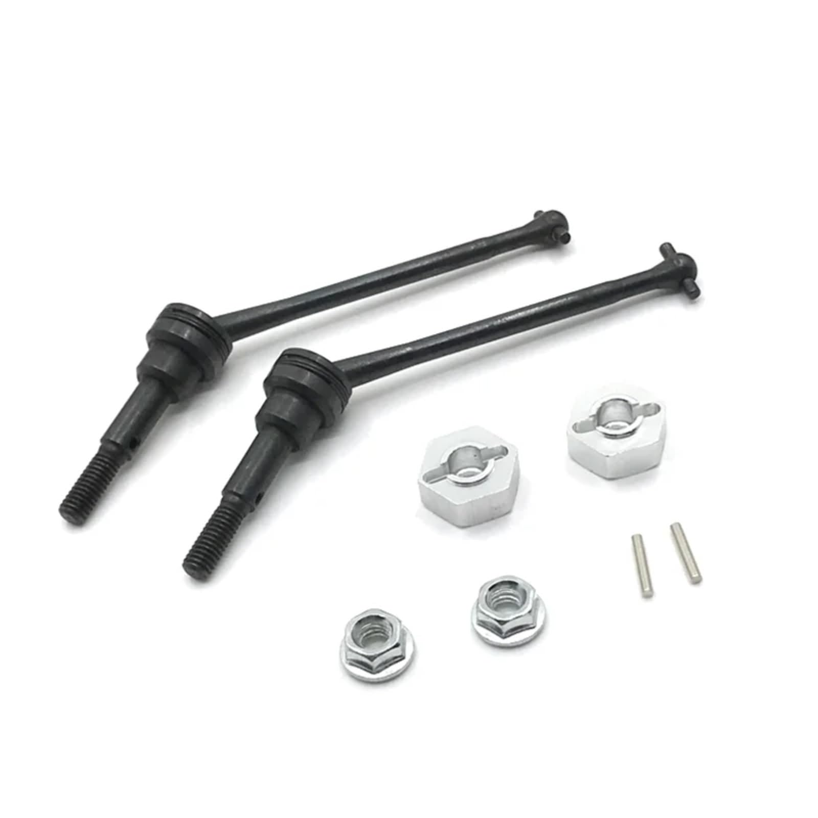 QAWRYV RC Upgrade Zubehör Für WLtoys 1/12 12423 12427 12428A 12428B 12428C Für FY01 FY02 FY03 Metall Front Antriebswelle 12mm Adapter RC Auto Upgrade Teile(Silver) von QAWRYV