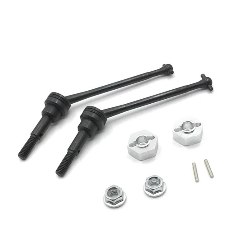 QAWRYV RC Upgrade Zubehör Für WLtoys 1/12 12423 12427 12428A 12428B 12428C Für FY01 FY02 FY03 Metall Front Antriebswelle 12mm Adapter RC Auto Upgrade Teile(Silver) von QAWRYV