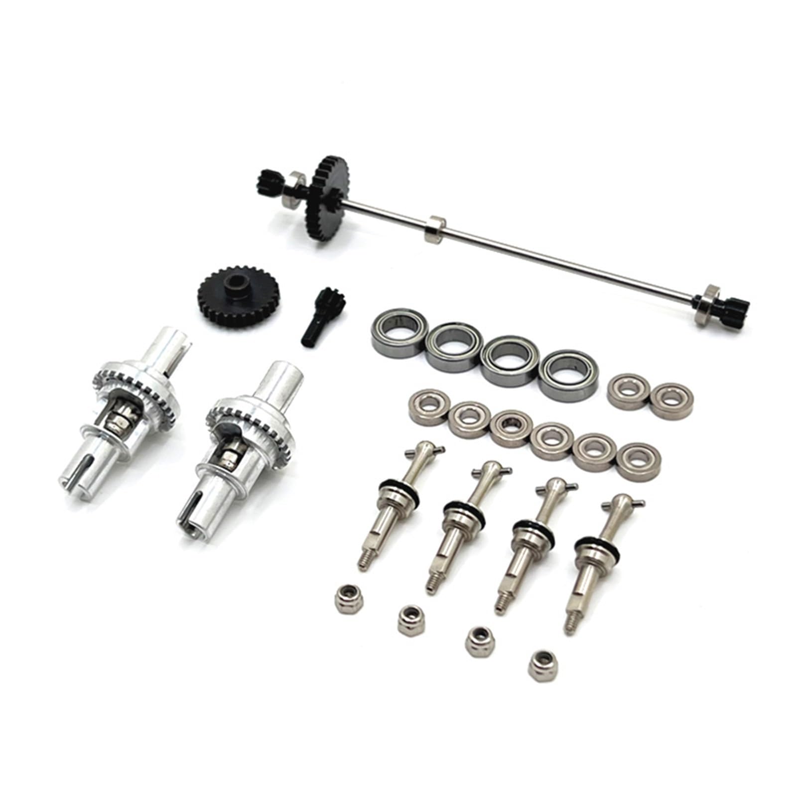 QAWRYV RC Upgrade Zubehör Für WLtoys 1/28 284131 K989 K999 K969 K979 P929 P939 Metall Upgrade Getriebe Differential Antriebswelle Lager RC Auto Teile Ersatz Auto Zubehör(Silver) von QAWRYV