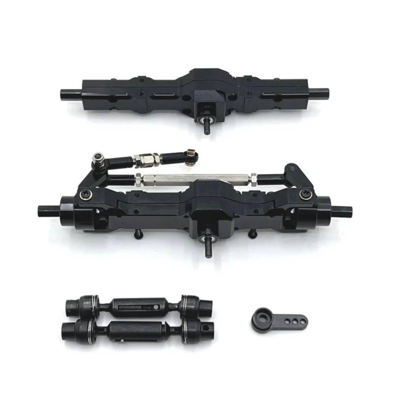 QAWRYV RC Upgrade Zubehör Für WPL 1/10 C74 1/16 Metall Vorder- Und Hinterachse Montage Antriebswelle RC Auto Ersatzteile Upgrade Teile Geändert Zubehör(Black) von QAWRYV
