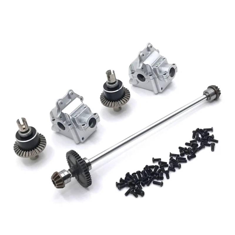 QAWRYV RC Upgrade Zubehör Für Wltoys 1/14 144010 144001 144002 Metall Mitte Antriebswelle Montage Getriebe Differential Kit RC Auto Upgrade Teile Modifiziertes Zubehör(Silver) von QAWRYV