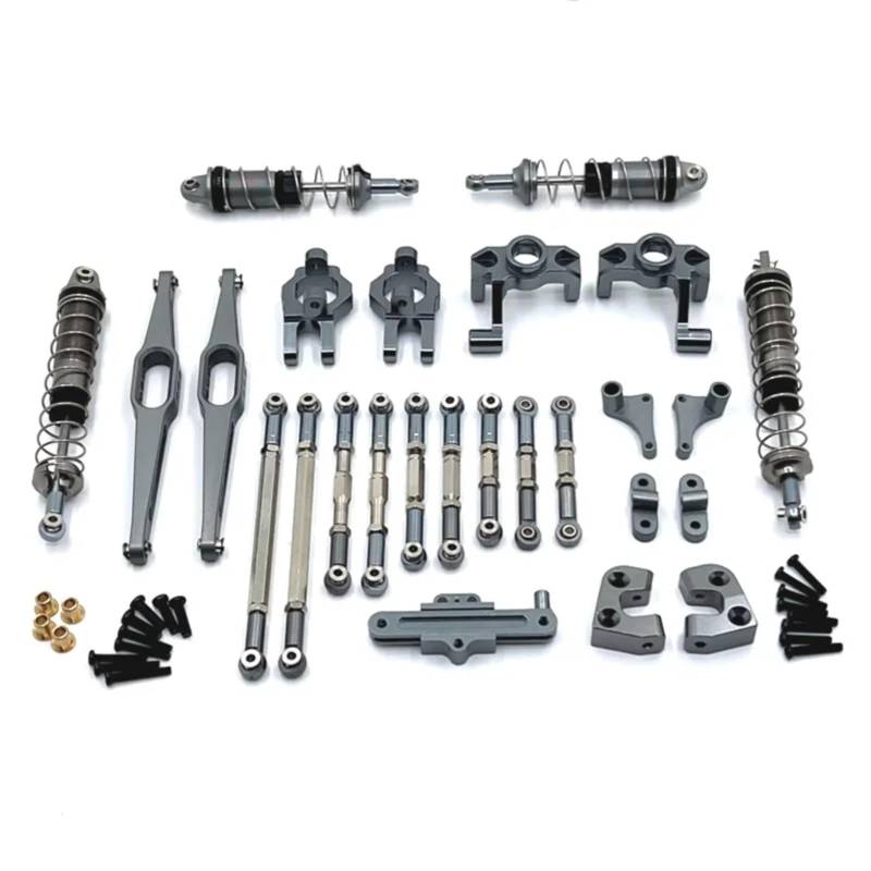 QAWRYV RC Upgrade Zubehör Für Wltoys 12429 1/12 Metalllenker Montage Link Stange Stoßdämpfer Set RC Car Upgrade Teile Kit Modifiziertes Zubehör Modifiziertes Zubehör(Titanium) von QAWRYV