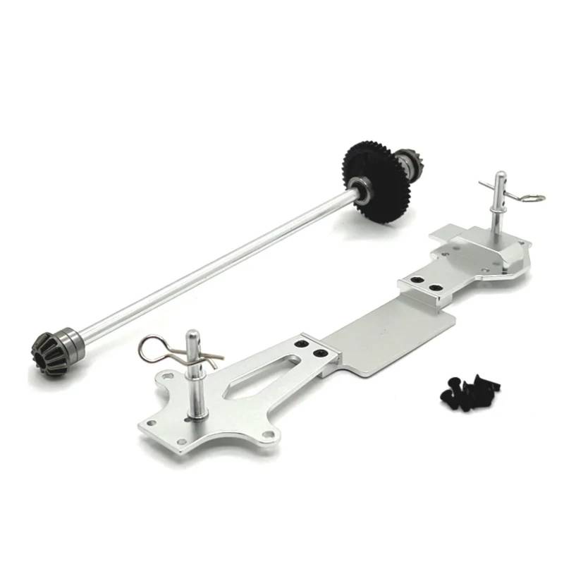 QAWRYV RC Upgrade Zubehör Für Wltoys 144001 144002 144010 144016 144018 Für RIaarIo 1/14 RC Auto Metall Zweite Boden Bord Zentrale Antriebswelle Upgrade Teile Zubehör(Silver) von QAWRYV