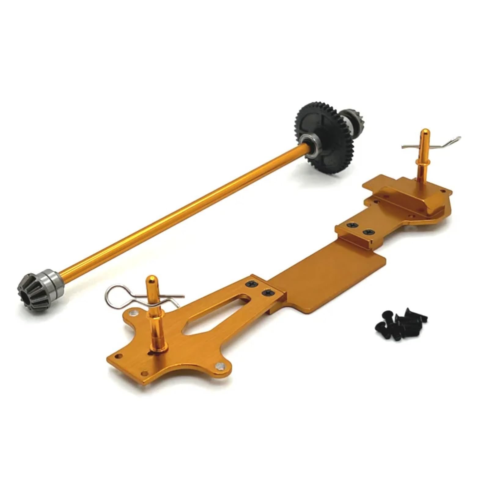 QAWRYV RC Upgrade Zubehör Für Wltoys 144001 144002 144010 144016 144018 Für RIaarIo 1/14 RC Auto Metall Zweite Boden Bord Zentrale Antriebswelle Upgrade Teile Zubehör(Yellow) von QAWRYV