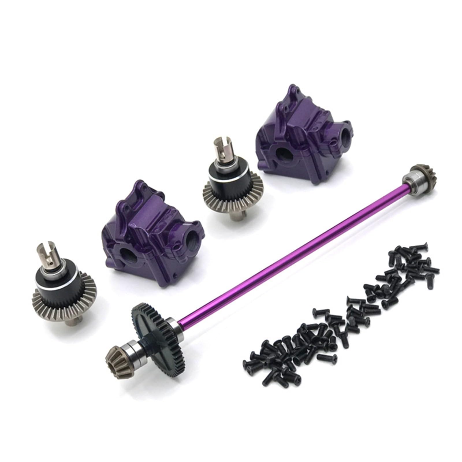 QAWRYV RC Upgrade Zubehör Für Wltoys 144001 144002 144010 RC Autoteile Upgrade Metall Mitte Antriebswelle Montage Getriebe Differential Kit Dekoration RC Autozubehör(Purple) von QAWRYV
