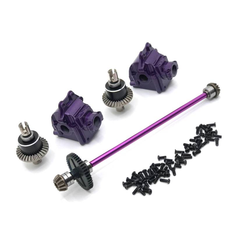 QAWRYV RC Upgrade Zubehör Für Wltoys 144001 144002 144010 RC Autoteile Upgrade Metall Mitte Antriebswelle Montage Getriebe Differential Kit Dekoration RC Autozubehör(Purple) von QAWRYV