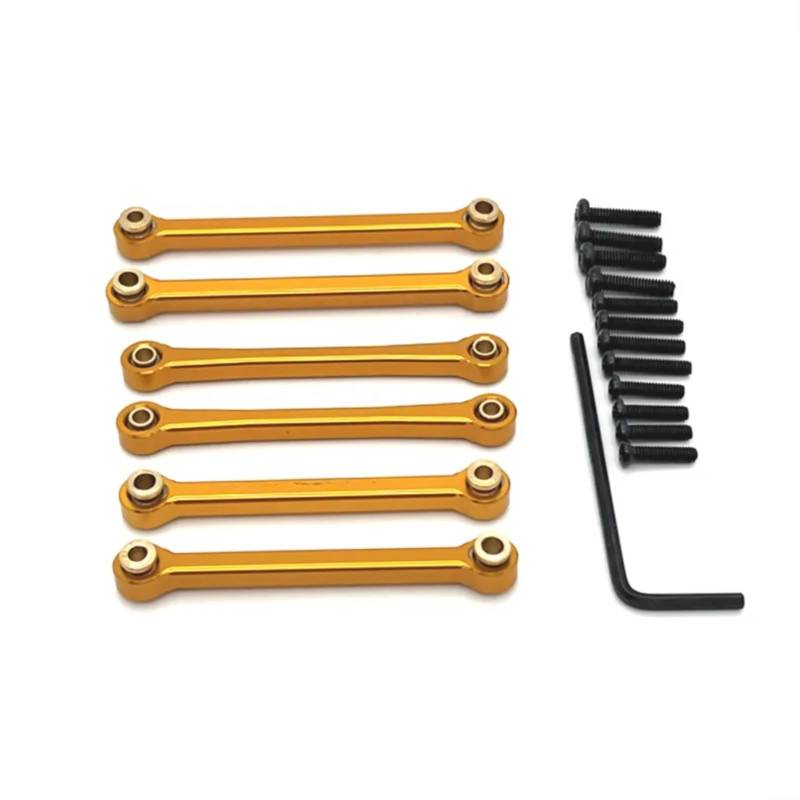 QAWRYV RC Upgrade Zubehör Für Wltoys 144016 144018 1/14 Metall Lenkung Link Stange Spurstange Linkage Set RC Auto Upgrade Teile Zubehör Ersatz DIY Teile(Yellow) von QAWRYV