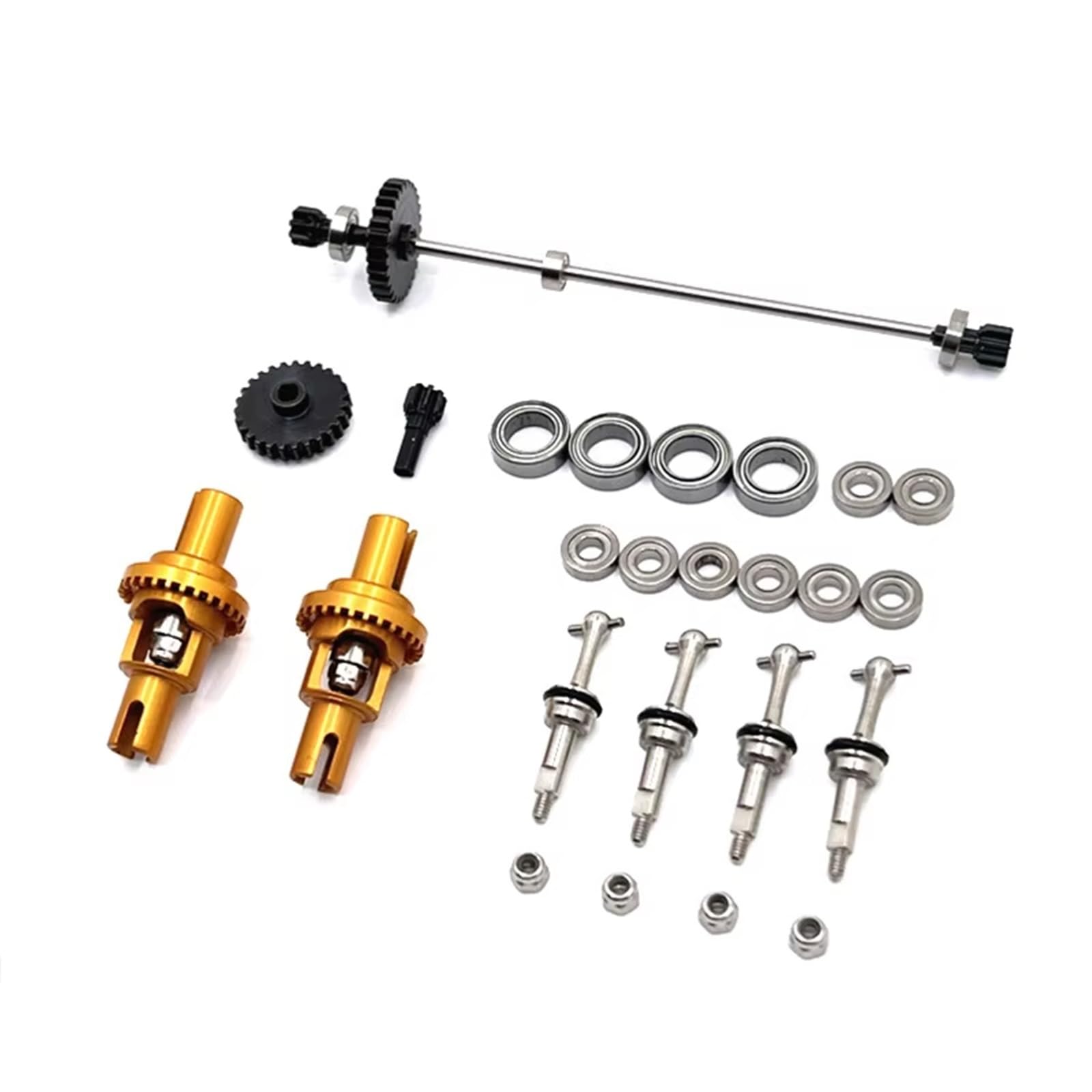 QAWRYV RC Upgrade Zubehör Für Wltoys 284010 284131 P929 P939 K969 K979 K989 K999 Metall Antriebswelle Antriebsrad Differentiallager Set 1/28 Modifikation RC Auto Upgrades Teile(Yellow) von QAWRYV