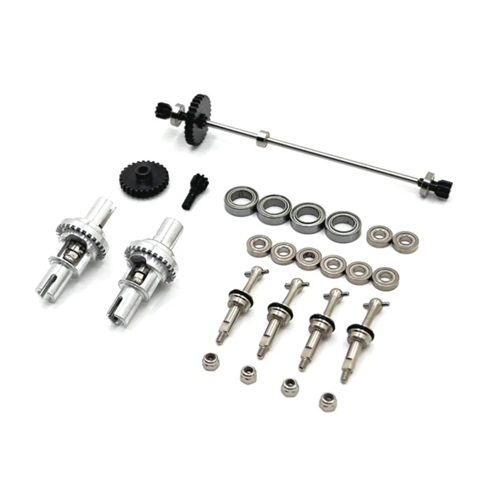 QAWRYV RC Upgrade Zubehör Für Wltoys 284131 284010 K969 K979 K989 K999 P929 P939 1/28 Metall Antriebswelle Antriebsrad Differential Lager Set RC Auto Upgrades Teile(Silver) von QAWRYV