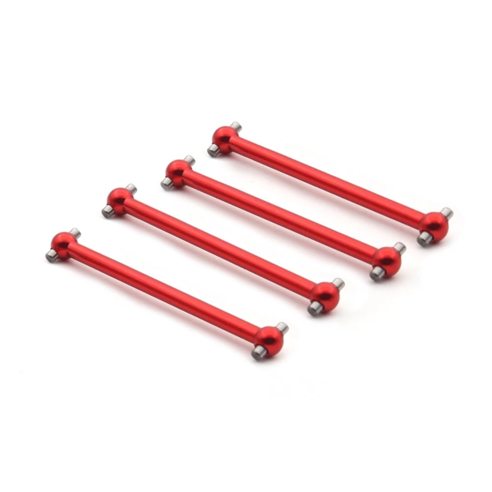 QAWRYV RC Upgrade Zubehör Für Wltoys A959B A949 A959 A969 A979 K929 Für Himoto E18 Für Spino Für HSP 1/18 4 Stücke RC Auto Metall Antriebswelle Dogbone Upgrade Teile(Red) von QAWRYV