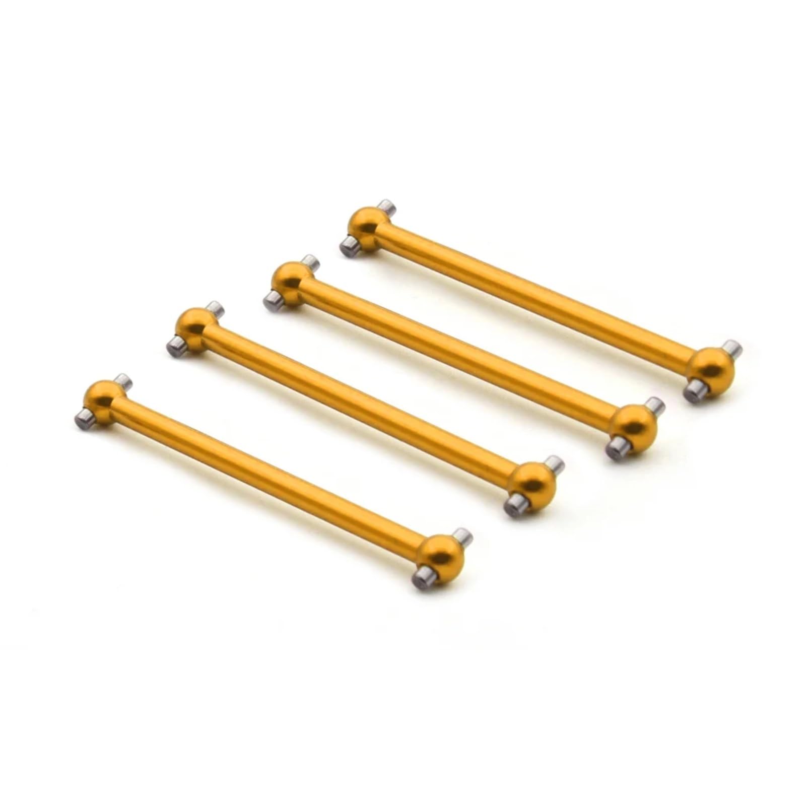 QAWRYV RC Upgrade Zubehör Für Wltoys A959B A949 A959 A969 A979 K929 Für Himoto E18 Für Spino Für HSP 1/18 4 Stücke RC Auto Metall Antriebswelle Dogbone Upgrade Teile(Yellow) von QAWRYV