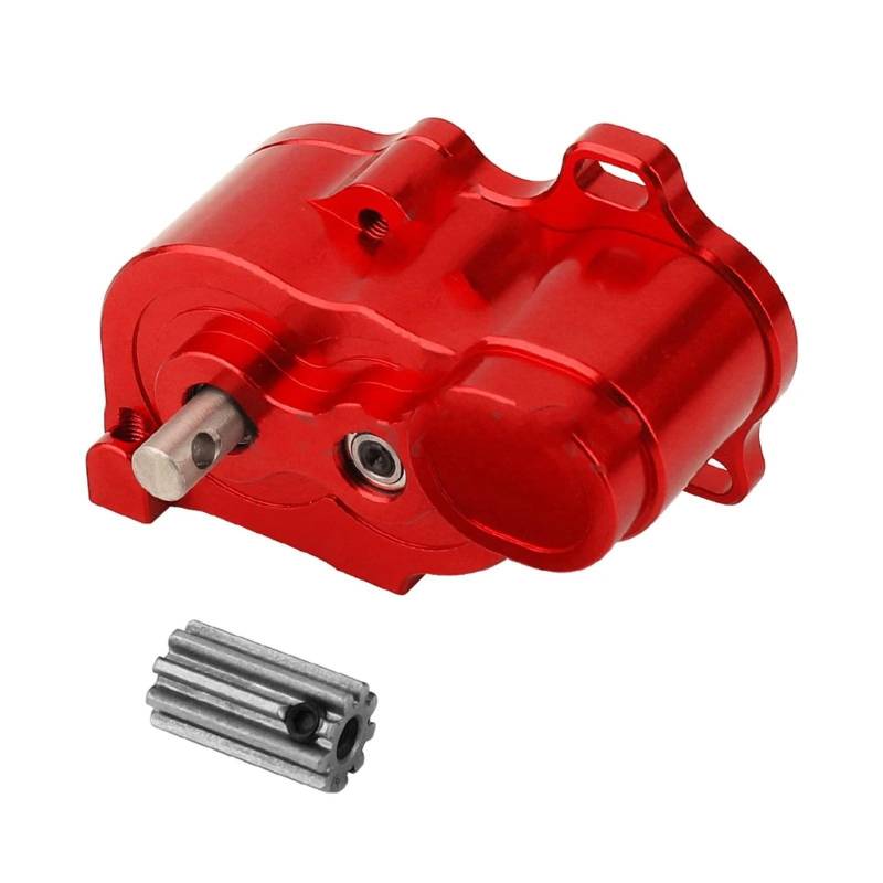 QAWSED RC Autozubehör Für 1/10 RC Auto SCX10 TRX4 Für Capra Upgrade Teil Metall Übertragung Niedrigen Geschwindigkeit Getriebe Mit Motor Getriebe(Red) von QAWSED