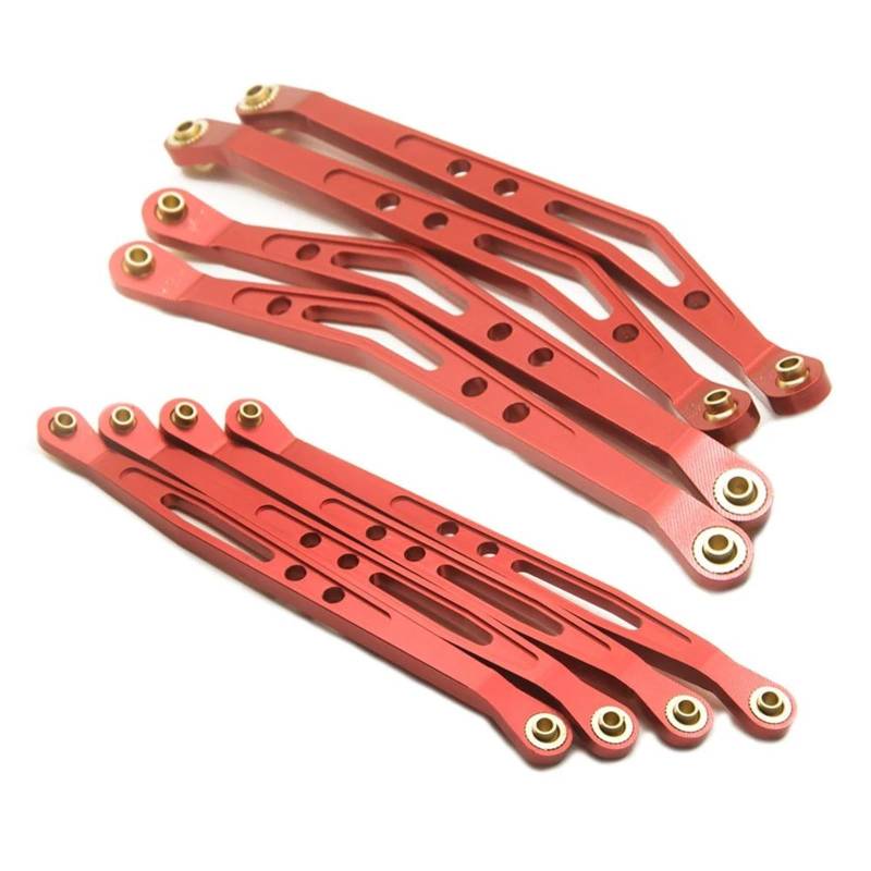 QAWSED RC Autozubehör Für Axial Für Wraith 90018 1/10 RC Crawler Autoteile Aluminium Obere Und Untere Aufhängungsverbindungsstange Modifizierte Teile(Red,Upper Lower Link Rod) von QAWSED
