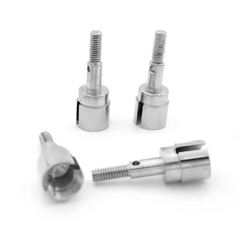 QAWSED RC Autozubehör Für HSP 1:10th LKW 94108 94111 4 PCS RC Auto Teile 02033 Stahl Achsschenkel Achse Teile Modifizierte Teile(Silver) von QAWSED