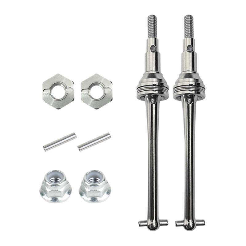QAWSED RC Autozubehör Für MJX Für Hyper Für Go H16 16207 16208 16209 16210 1/16 RC Upgrade Teile Metall Front Drive Welle CVD Und 12mm Rad Hex Modifizierte Teile von QAWSED