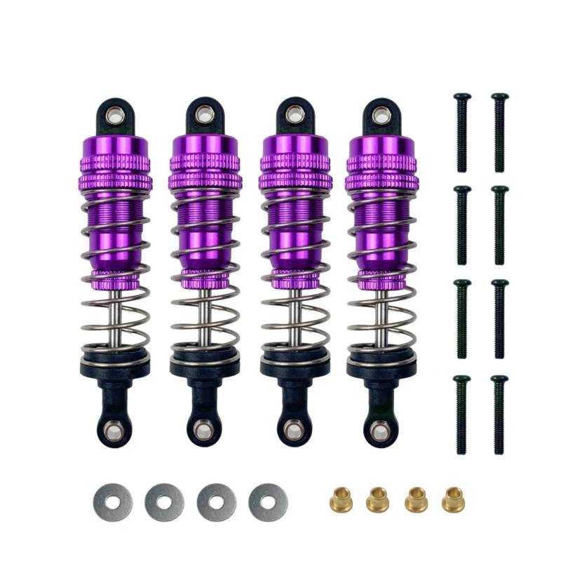 QAWSED RC Autozubehör Für MN MN86K 4WD G500 Crawler Off Road Truck RC Auto Upgrade Teile 4Pcs Metall Stoßdämpfer Dämpfer Upgrades Teile Ersatz Zubehör(Purple) von QAWSED
