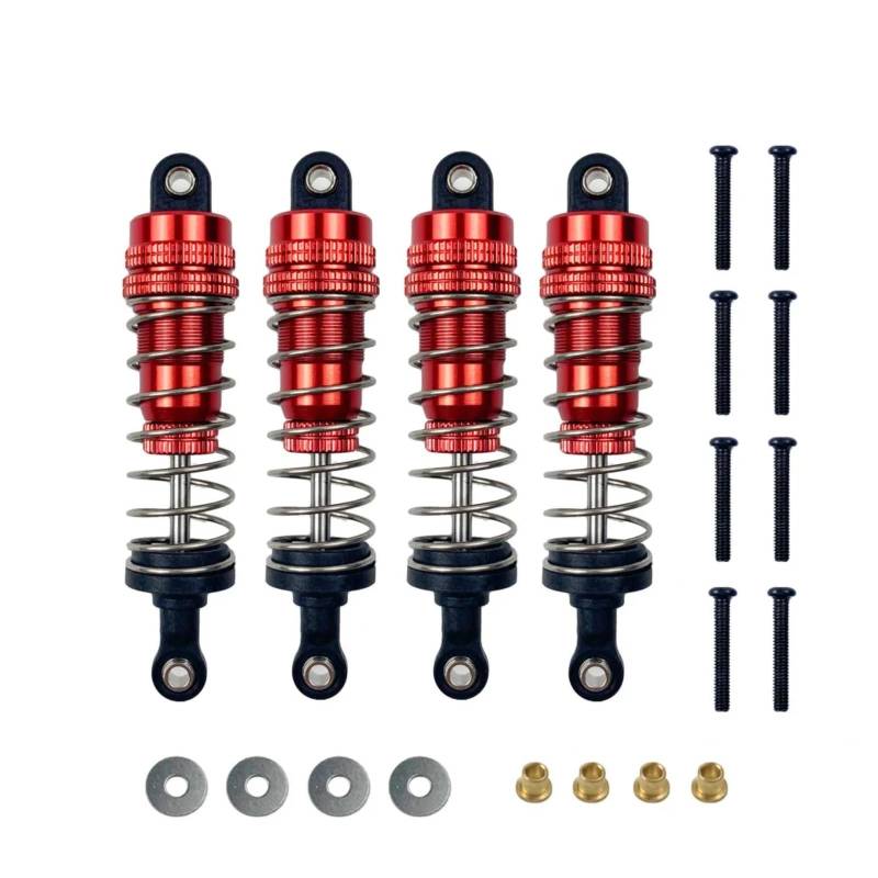 QAWSED RC Autozubehör Für MN MN86K 4WD G500 Crawler Off Road Truck RC Auto Upgrade Teile 4Pcs Metall Stoßdämpfer Dämpfer Upgrades Teile Ersatz Zubehör(Red) von QAWSED