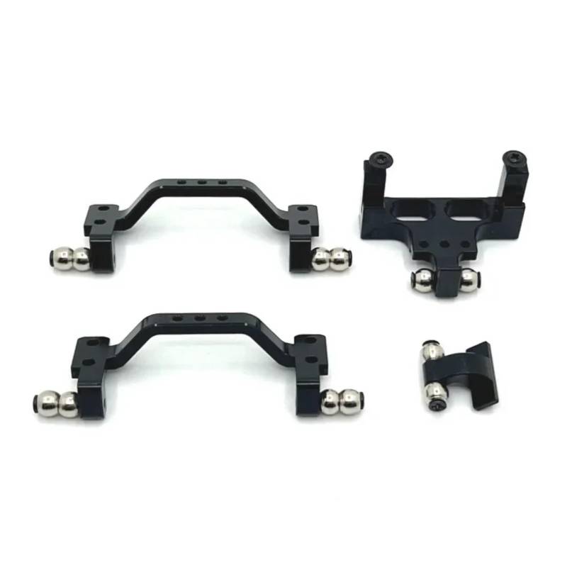 QAWSED RC Autozubehör Für WPL 1/16 C64 RC Autoteile Fernbedienung Autoteile Metall-Upgrade Vorne Und Hinten Zugstange Sitz Lenkgetriebe Festsitz(Black) von QAWSED