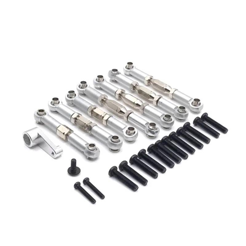 QAWSED RC Autozubehör Für Wltoys 1:14 144010 144001 144002 1:12 124016 124017 124018 124019 RC Metall Verknüpfung Servo Pull Spurstange Set Servo Arme Geändert Teile(White) von QAWSED