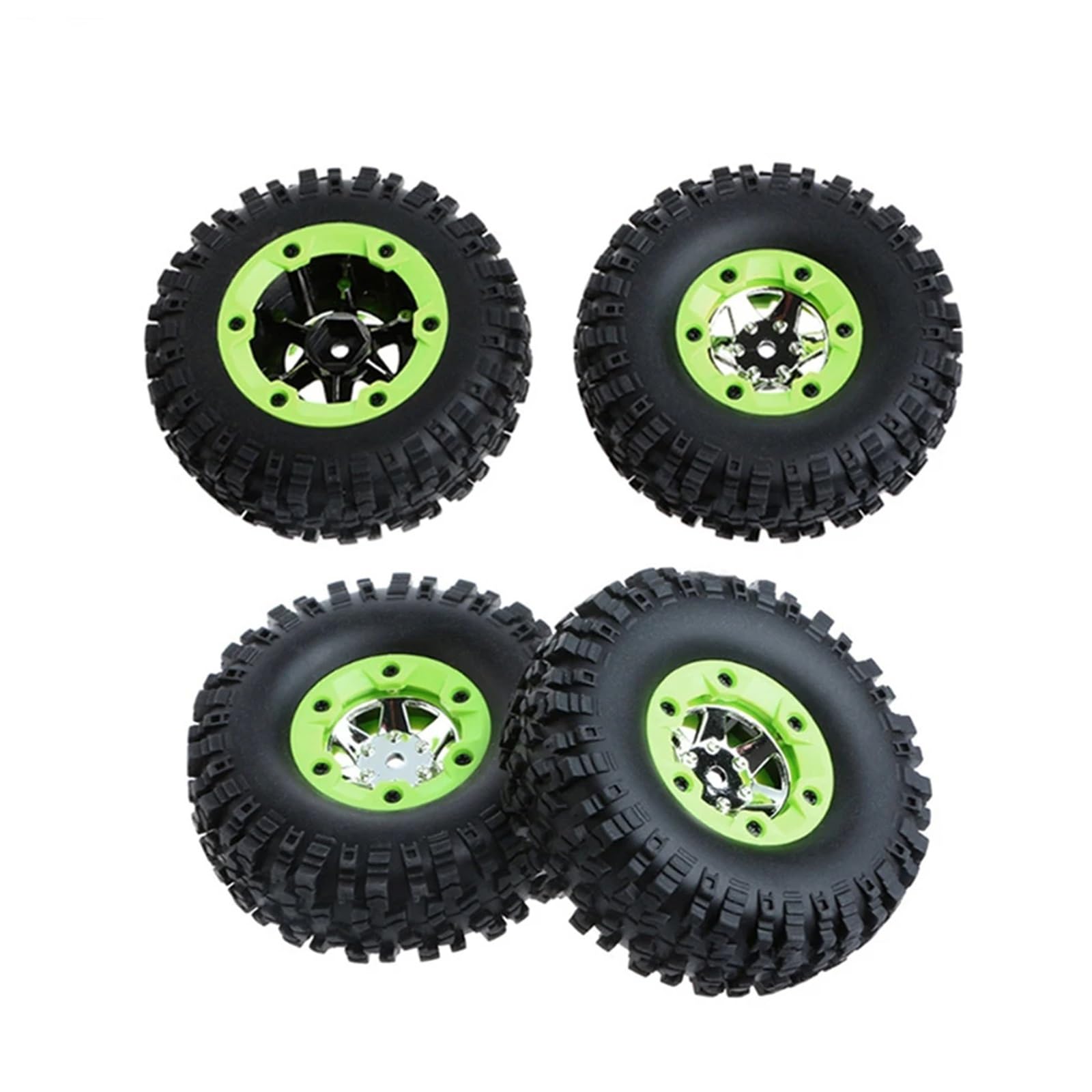 QAWSED RC Autozubehör Für Wltoys 12428 12423 0070 0071 1:12 RC Upgrades Teile Zubehör 2-4 Stücke Links Rechts Gummi Reifen Rad Hub Kit(Left and Right Tires) von QAWSED