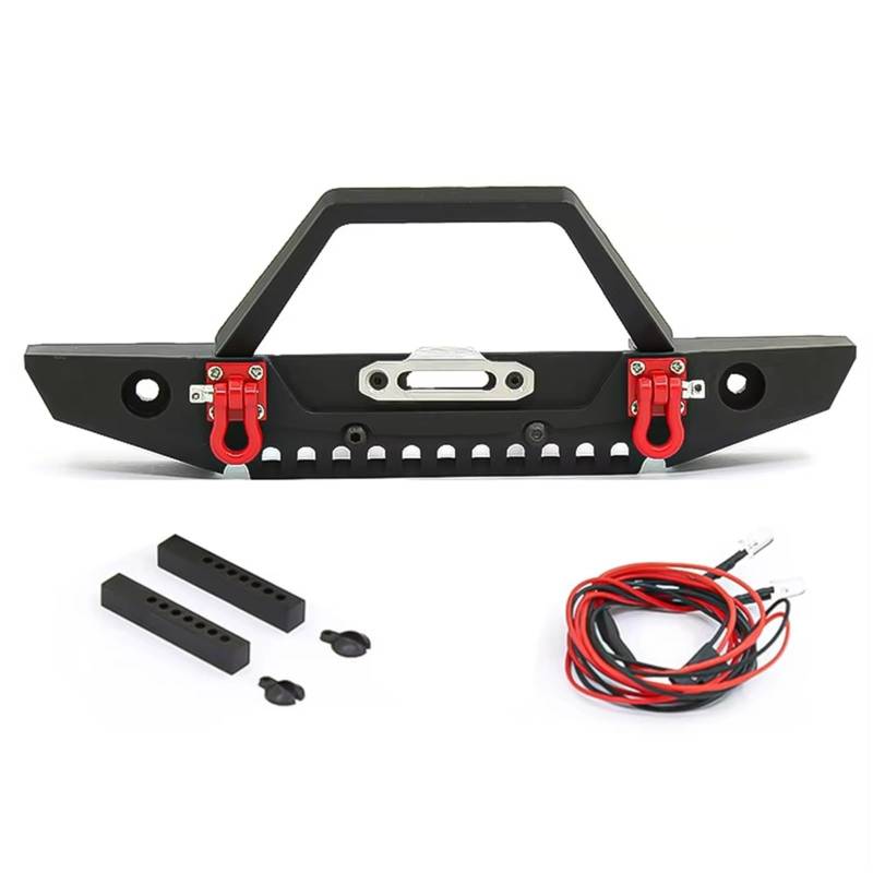 QAWSED RC Autozubehör Kompatibel Mit Axial Für SCX10 II 90046 Für TRAXXAS Für TRX-4 Für TRX4 1/10 RC Crawler Auto Metall Frontstoßstange Mit Lichtern von QAWSED