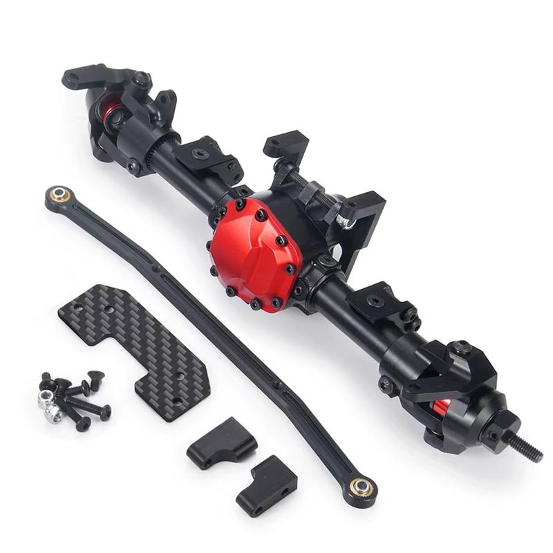 QAWSED RC Autozubehör Kompatibel Mit Axial Für SCX10 II AX90046 90047 90027 1/10 RC Für Felsen Crawler Car Teile Metall Vordere Hinterachse Gerade Komplettes Achse(Front) von QAWSED