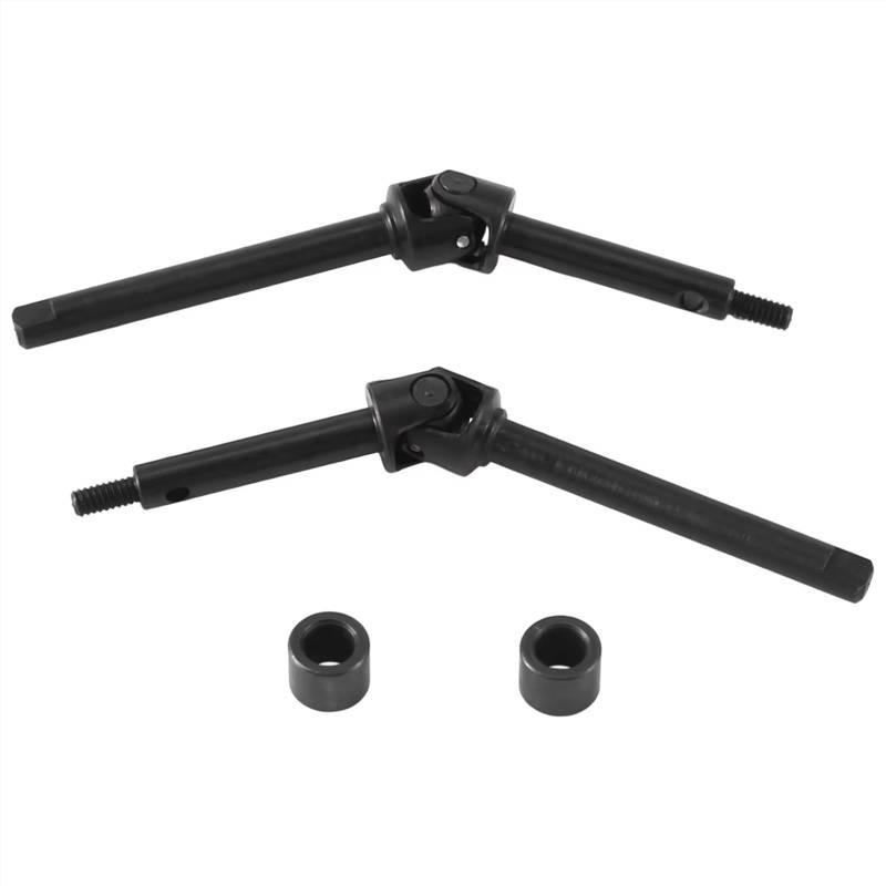 QAWSED RC Autozubehör Kompatibel Mit Axial Für SCX24 1/24 RC Crawler Auto Upgrade Teile Zubehör 2 Stück 4 Mm Verlängerte Stahl Vorderachse Antriebswelle von QAWSED