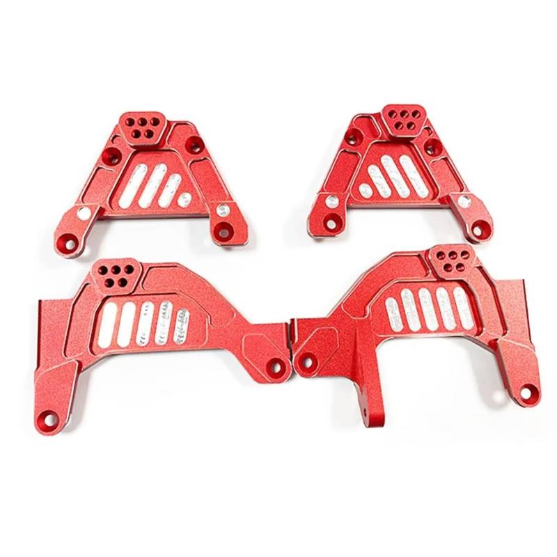 QAWSED RC Autozubehör Kompatibel Mit Axial Für SCX6 1/6 RC Auto Upgrade Teil RC Auto Zubehör Ersatzteile 4 Stück Aluminiumlegierung Hinterer Stoßdämpferturm(Red) von QAWSED