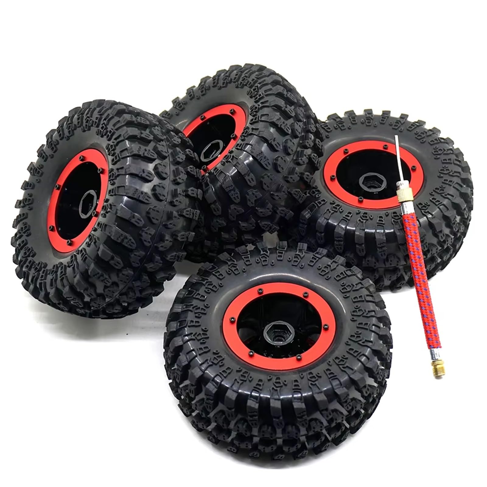 QAWSED RC Autozubehör Kompatibel Mit Axial Für Wraith 90018 Für Scx10 Für TRX4 1/10 RC -Autos Teile 4pcs 2,2 Zoll Aufblasbare Luftpneumatik -Gummi -Reifen Rims Rims QAWSED RC Autozubehör Kompatibel Mit Axial Für Wraith 90018 Für Scx10 Für TRX4 1/10 RC -Autos Teile 4pcs 2,2 Zoll Aufblasbare Luftpneumatik -Gummi -Reifen Rims Rims von QAWSED