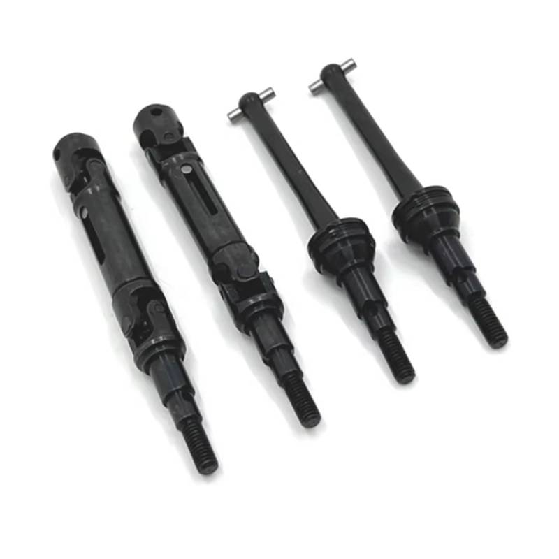 QAWSED RC Autozubehör Kompatibel Mit MJX Für Hyper Für Go 14209 14210 1/14 RC Autoteile Zubehör 4 Stück Vordere Und Hintere Antriebswelle Aus Metall CVD-Antriebswelle(Black) von QAWSED
