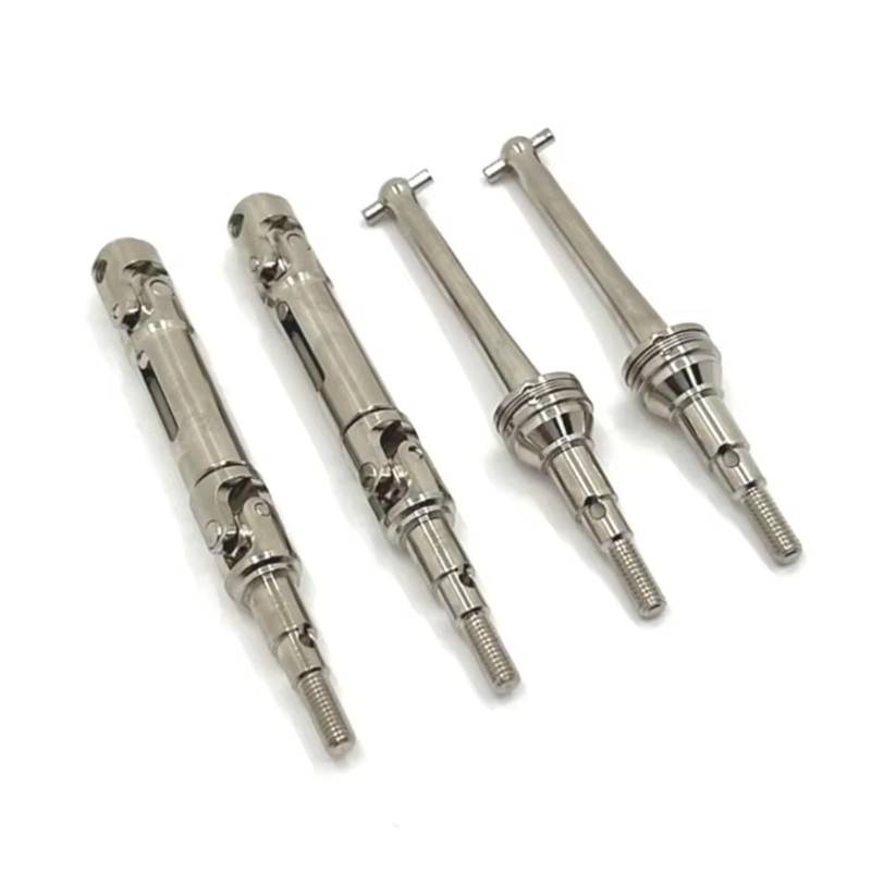 QAWSED RC Autozubehör Kompatibel Mit MJX Für Hyper Für Go 14209 14210 1/14 RC Autoteile Zubehör 4 Stück Vordere Und Hintere Antriebswelle Aus Metall CVD-Antriebswelle(Silver) von QAWSED