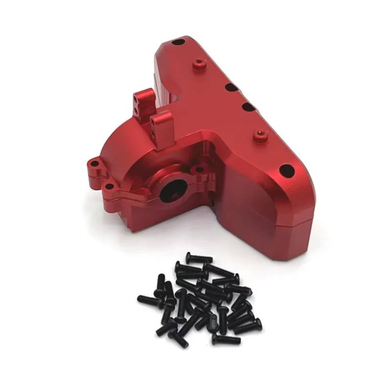 QAWSED RC Autozubehör Kompatibel Mit MJX Für Hyper Für Go 14301 14302 14303 1/14 RC Auto Upgrade Teile Zubehör Metall Hinten Getriebe Gehäuse Getriebe(Red) von QAWSED