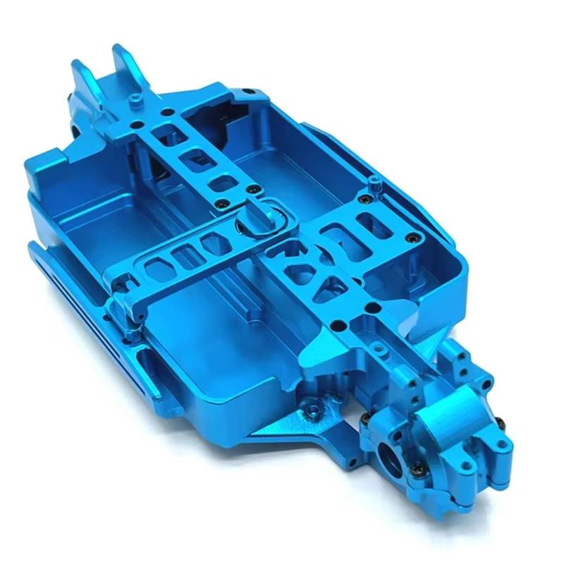 QAWSED RC Autozubehör Kompatibel Mit MJX Für Hyper Für Go 16207 16208 16209 16210 H16 M162 1/16 RC Auto Upgrade Teile Zubehör Metallkörper Für Chassis(Blue) von QAWSED